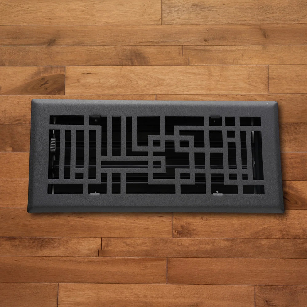 Capitman - Art Deco Steel Vent Covers Vent Cover Kay Hardware - VCU 2 x 12 (Overall: 3.625 x 13.375) Black