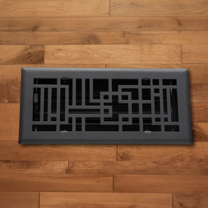 Capitman - Art Deco Steel Vent Covers Vent Cover Kay Hardware - VCU 2 x 12 (Overall: 3.625 x 13.375) Black
