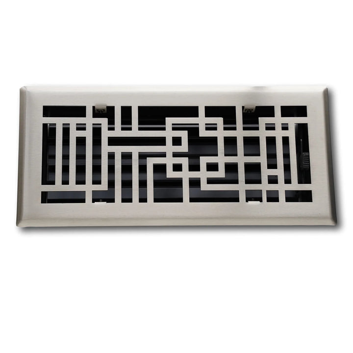 Capitman - Art Deco Steel Vent Covers Vent Cover Kay Hardware - VCU 2 x 10 (Overall: 3.625 x 11.375) Brushed Nickel