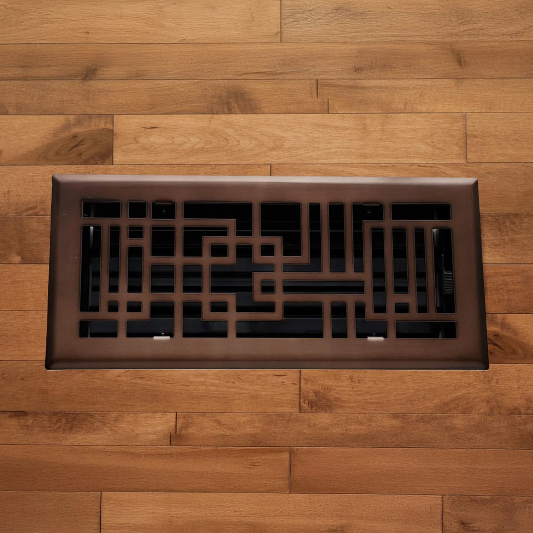 Capitman - Art Deco Steel Vent Covers Vent Cover Kay Hardware - VCU 2 x 12 (Overall: 3.625 x 13.375) Oil Rubbed Bronze