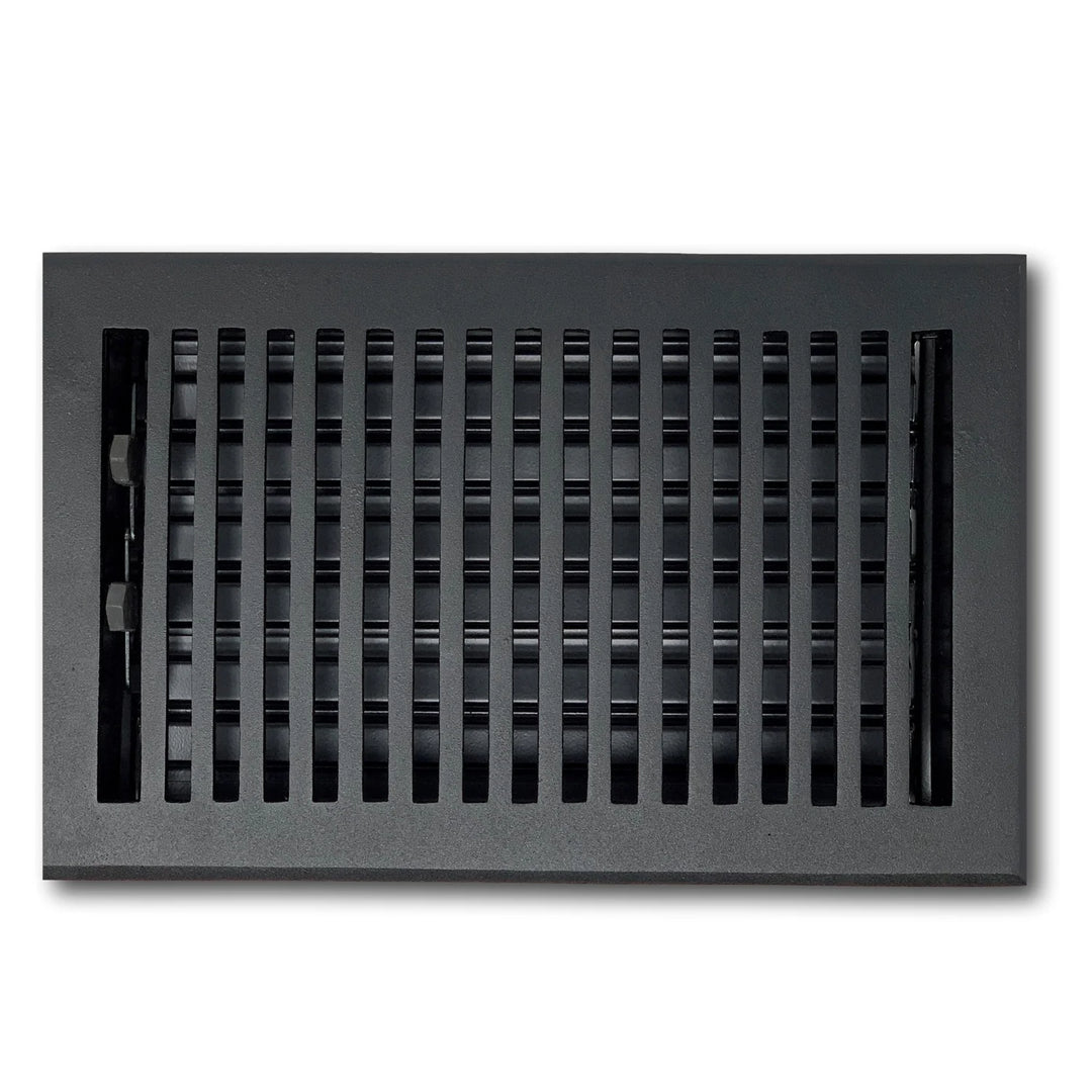 Madelyn Carter Black Contemporary Floor - Wall Vent Covers (Cast Aluminum) Vent Cover Kay Hardware - VCU 4 x 8 (Overall 5.25 x 9.5) Black