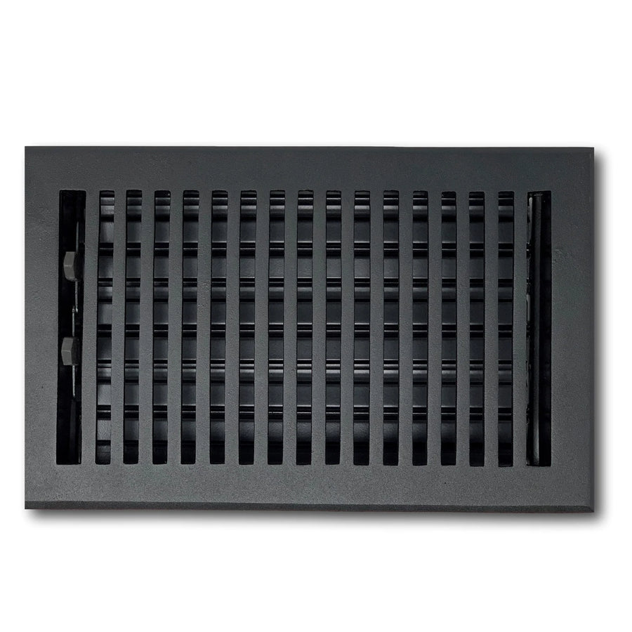 Madelyn Carter Black Contemporary Floor - Wall Vent Covers (Cast Aluminum) Vent Cover Kay Hardware - VCU 6 x 10 (Overall 7.25 x 11.5) Black