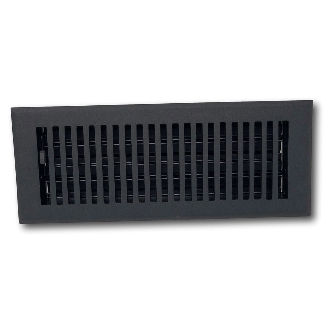 Madelyn Carter Black Contemporary Floor - Wall Vent Covers (Cast Aluminum) Vent Cover Kay Hardware - VCU 4 x 10 (Overall 5.25 x 11.5) Black