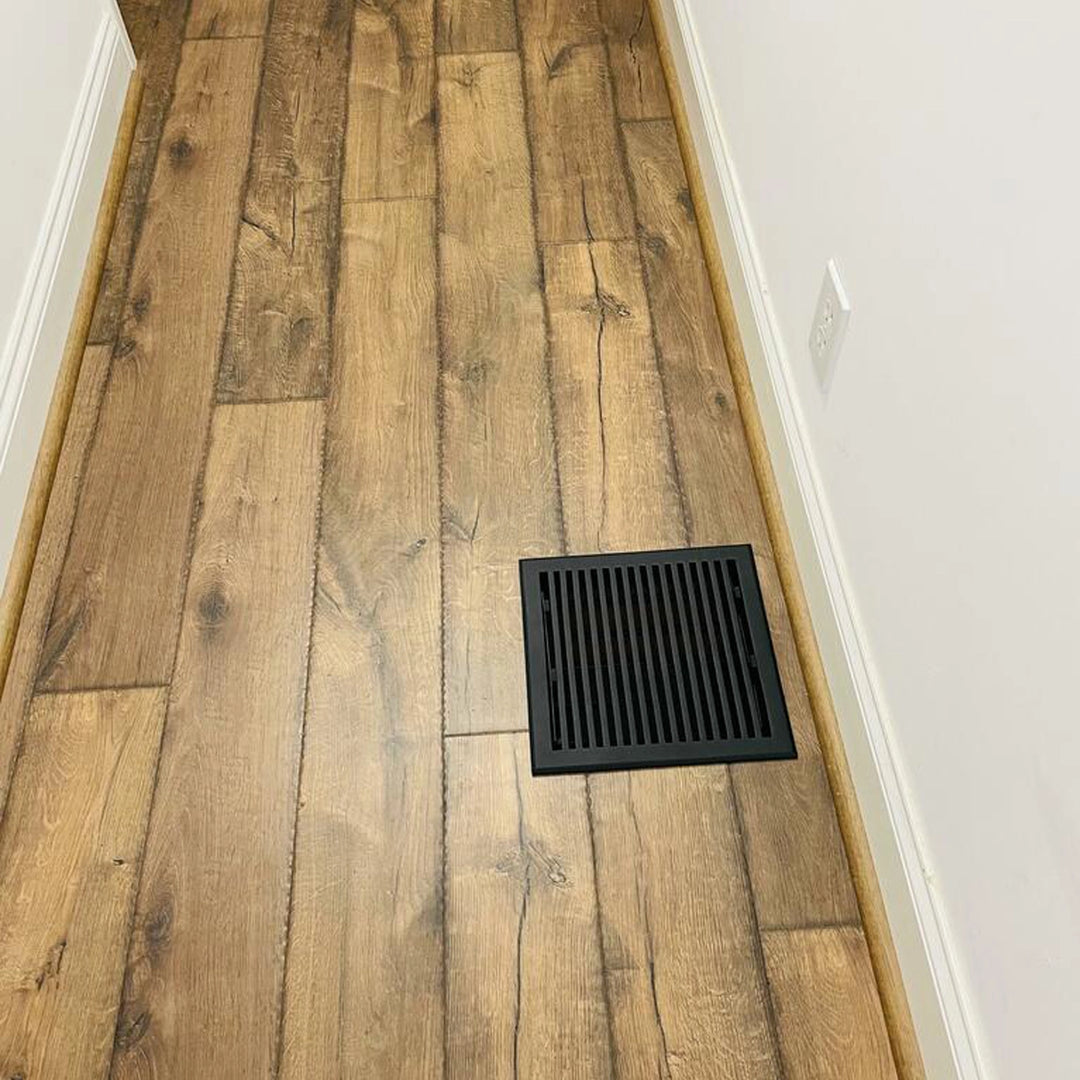 Madelyn Carter Black Contemporary Floor - Wall Vent Covers (Cast Aluminum) Vent Cover Kay Hardware - VCU