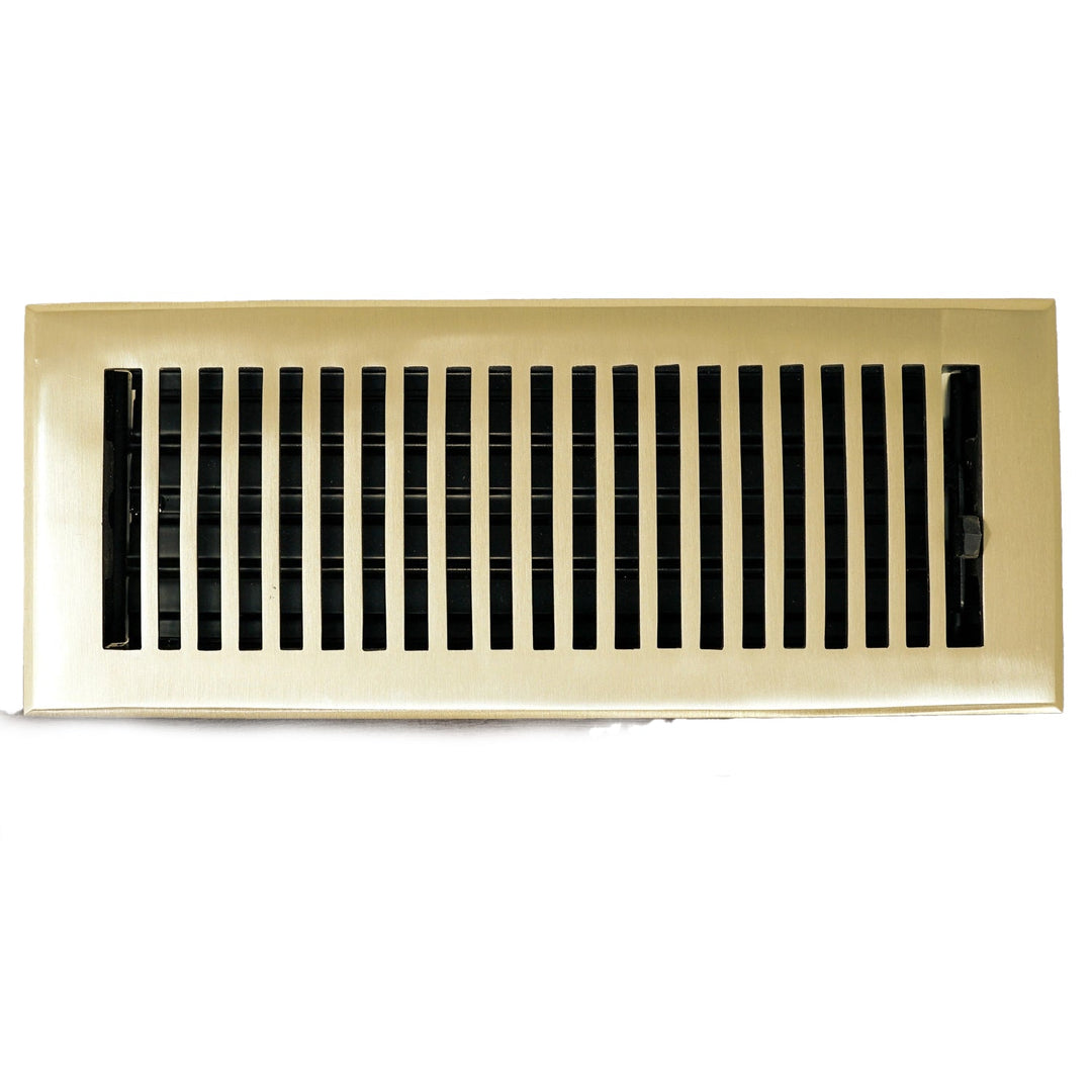 Madelyn Carter Solid Cast Brass Contemporary Vent Covers Vent Cover Kay Hardware - VCU 4 x 12 (Overall: 5.25 x 13.5) Polished Brass