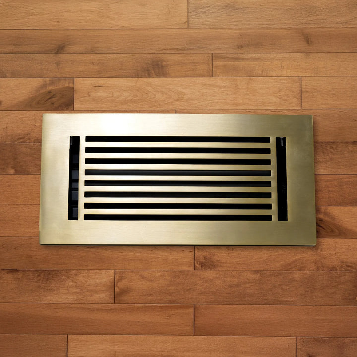 Madelyn Carter Cast Aluminum Linear Bar Vent Cover Vent Cover Asia Products - VCU 4 x 8 (Overall 5.25 x 9.5) Brushed Brass