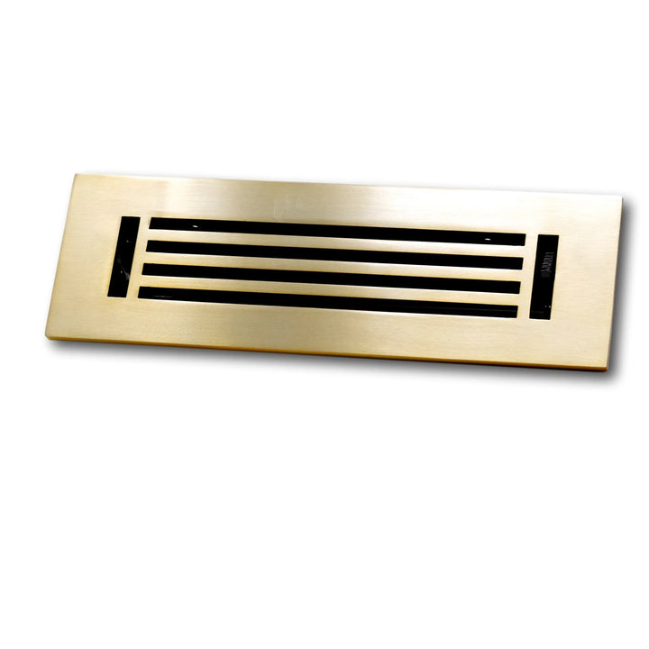 Madelyn Carter Cast Aluminum Linear Bar Vent Cover Vent Cover Asia Products - VCU 2 x 10 (Overall 3.75 x 11.5) Brushed Brass