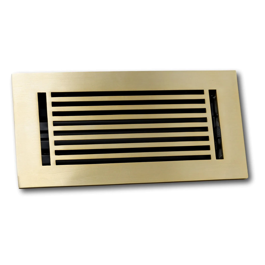 Madelyn Carter Cast Aluminum Linear Bar Vent Cover Vent Cover Asia Products - VCU 4 x 10 (Overall 5.25 x 11.5) Brushed Brass