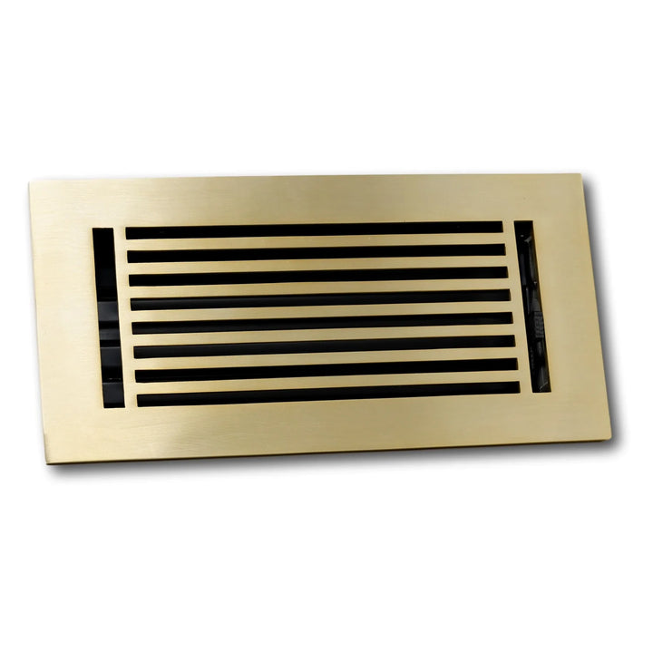 Madelyn Carter Cast Aluminum Linear Bar Vent Cover Vent Cover Asia Products - VCU 4 x 10 (Overall 5.25 x 11.5) Brushed Brass