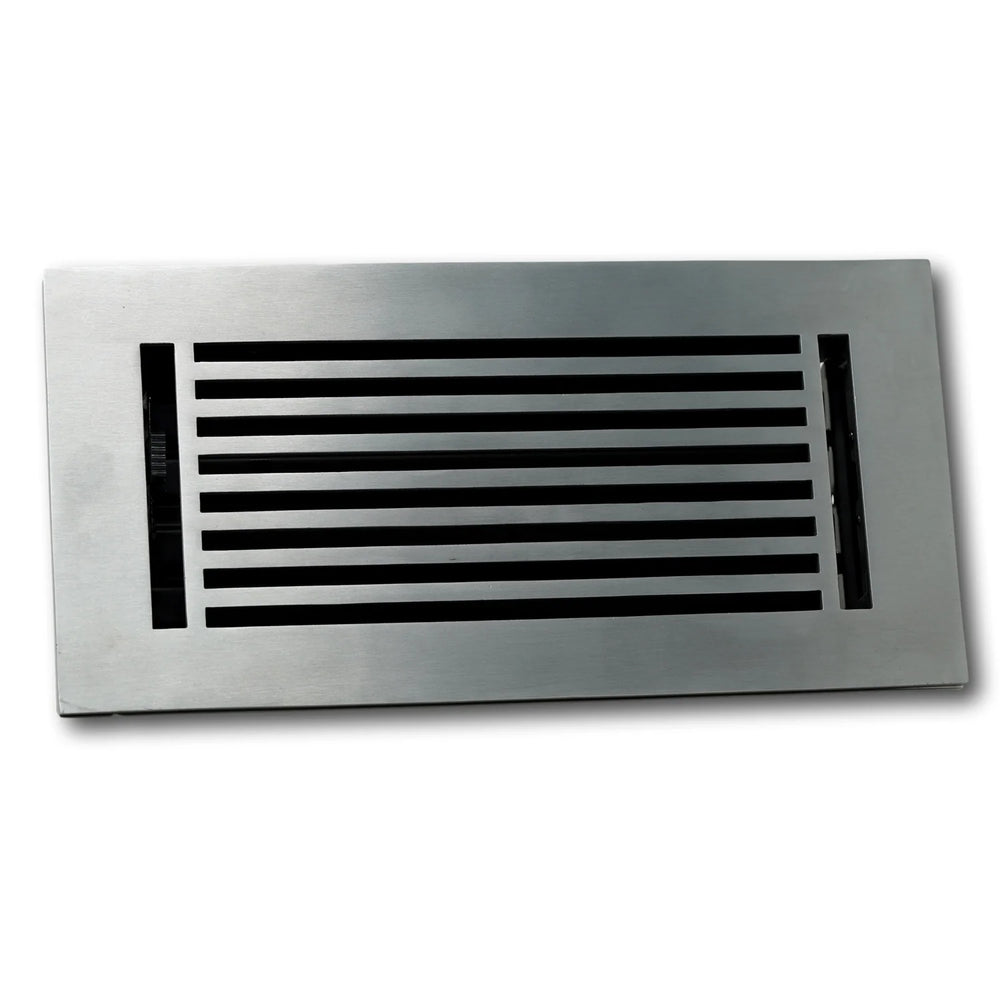 Madelyn Carter Cast Aluminum Linear Bar Vent Cover Vent Cover Asia Products - VCU 4 x 8 (Overall 5.25 x 9.5) Satin Clear Lacquered