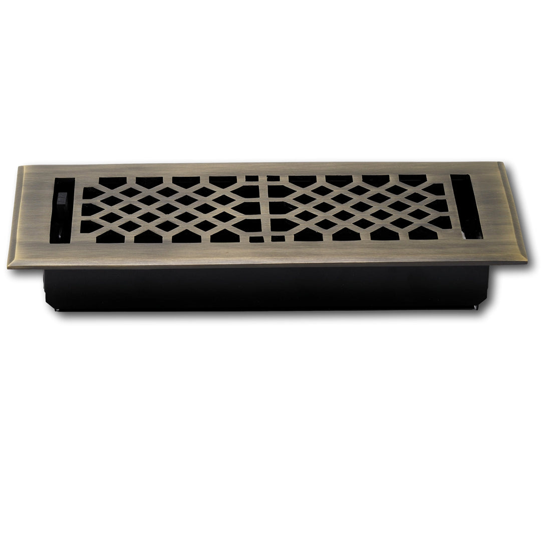 Vintage Industrial Solid Brass Vent Covers Vent Cover Kay Hardware - VCU 2 x 10 (Overall Size: 3.75 x 11.5) Antique Brass