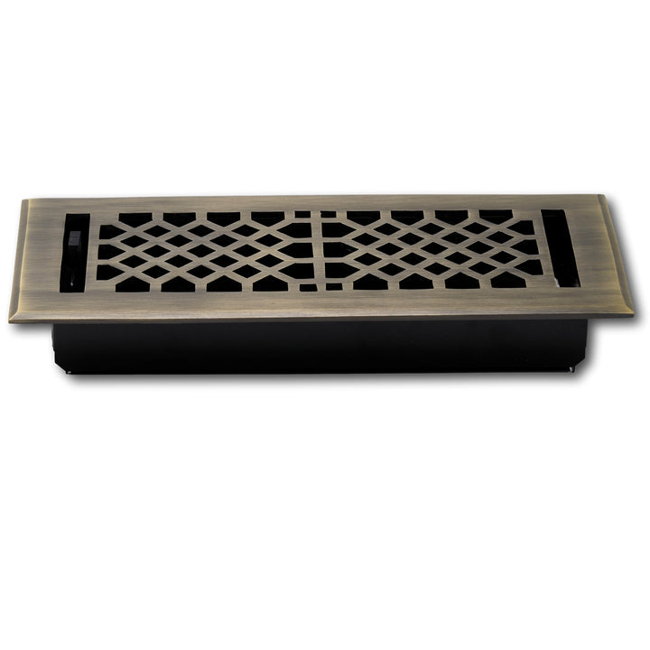 Vintage Industrial Solid Brass Vent Covers Vent Cover Kay Hardware - VCU 2 x 10 (Overall Size: 3.75 x 11.5) Antique Brass