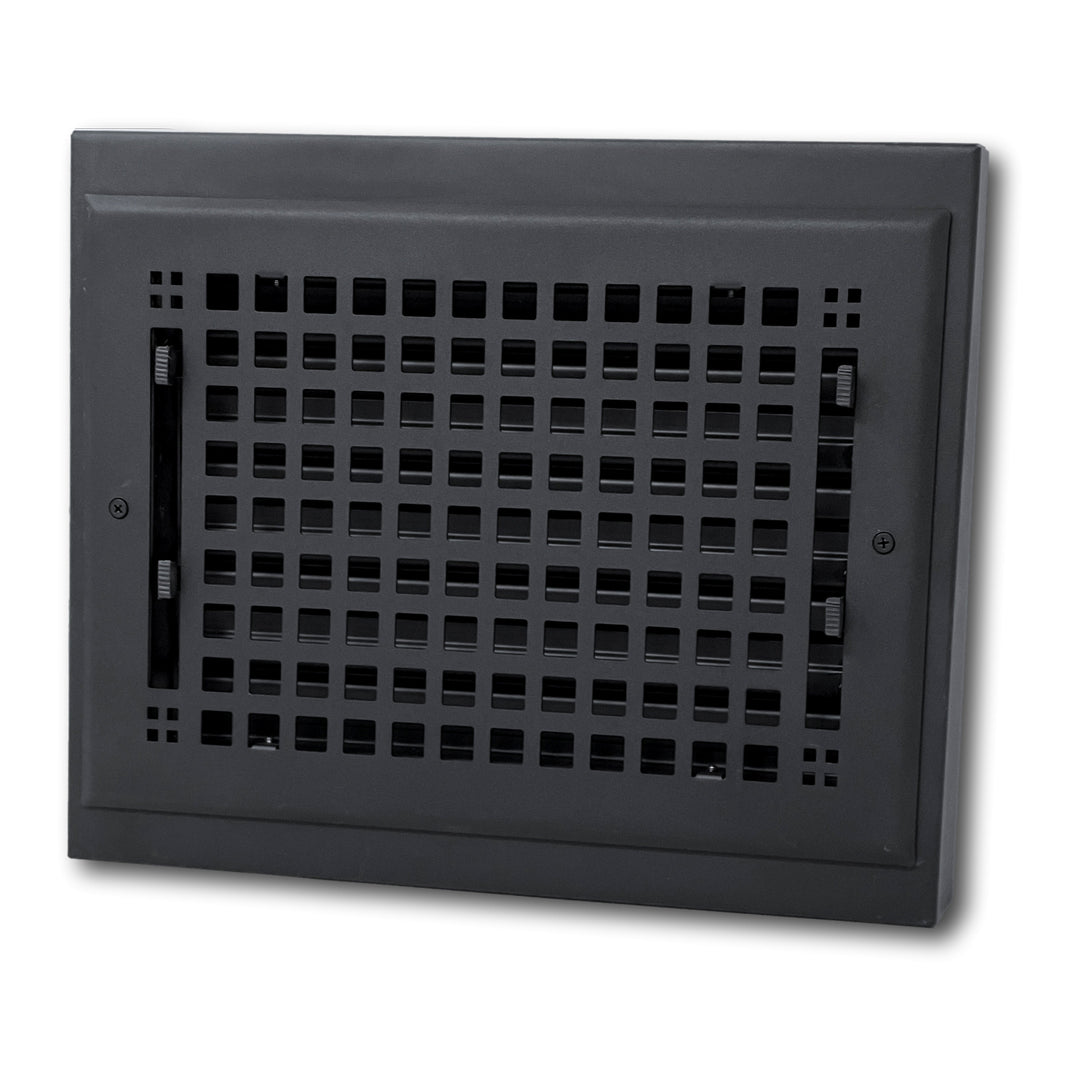 Madelyn Carter Artisan Vintage Baseboard Register Gravity Register Kay Hardware - VCU Duct size 10x8 (13x12 Overall) Black