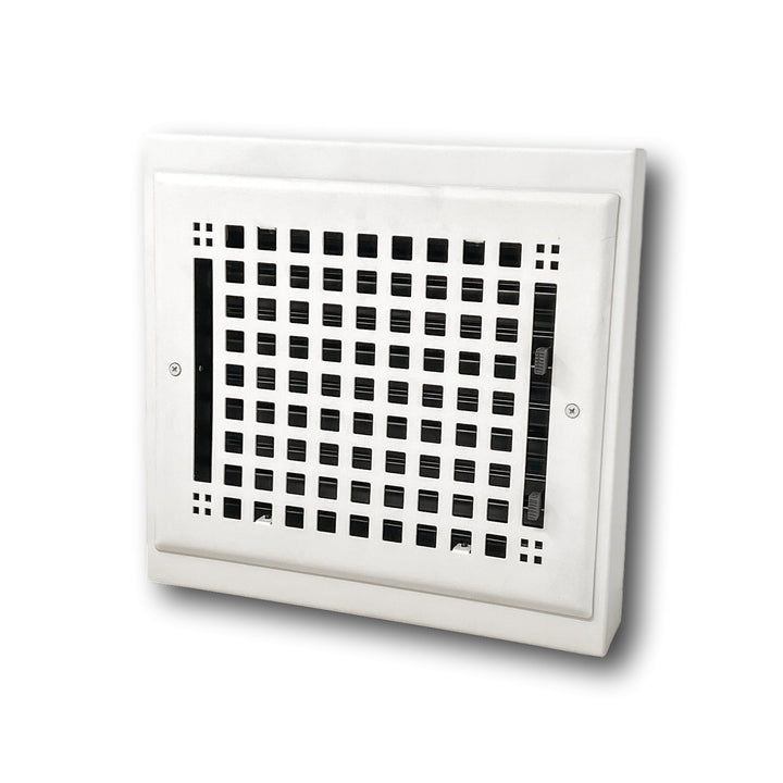 Madelyn Carter Artisan Vintage Baseboard Register Gravity Register Kay Hardware - VCU Duct size 10x8 (13x12 Overall) White