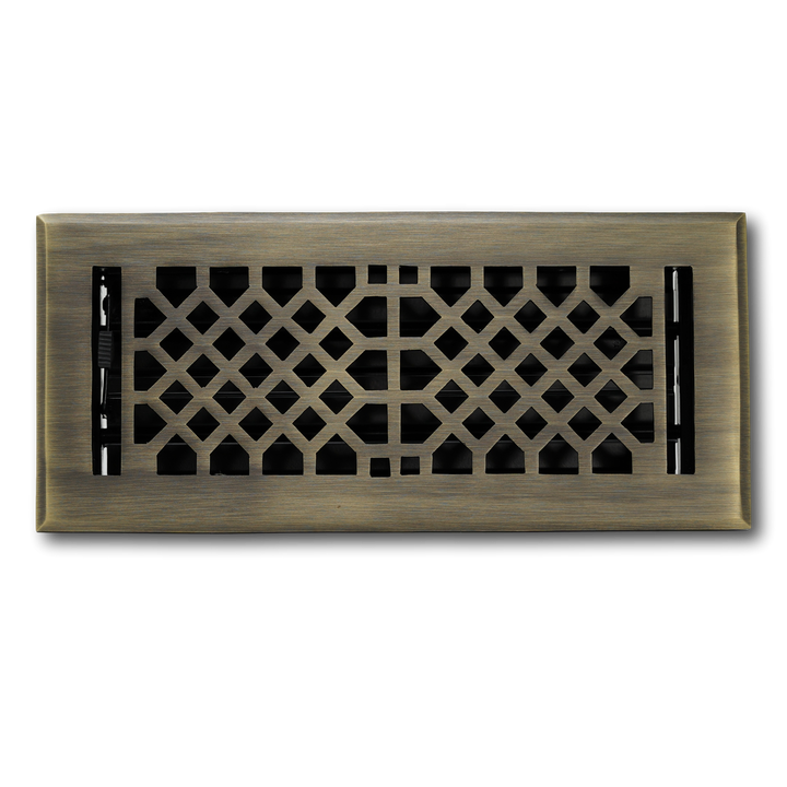 Vintage Industrial Solid Brass Vent Covers Vent Cover Kay Hardware - VCU 4 x 12 (Overall Size: 5.25 x 13.5) Antique Brass