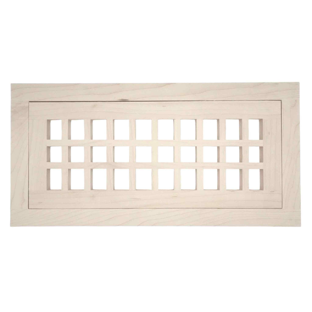 Wood Designs Grid Flush With Frame Floor Registers Register Grillworks, Inc - VCU 2.5 x 10 (Overall 6.5 x 14) Maple Floor