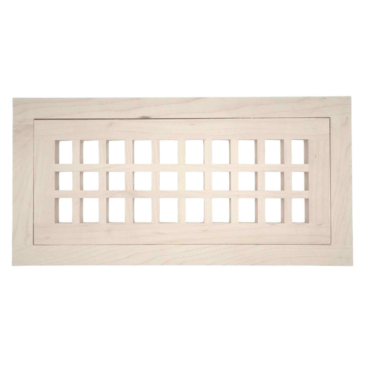 Wood Designs Grid Flush With Frame Floor Registers Register Grillworks, Inc - VCU 2.5 x 10 (Overall 6.5 x 14) Maple Floor