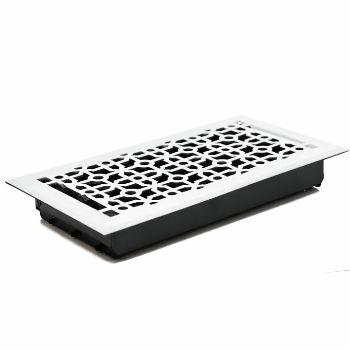 Madelyn Carter Cathedral Floor - Wall Registers (Cast Aluminum) Vent Cover Kay Hardware - VCU 2 x 10 (Overall Size: 3.75 x 11.5) White