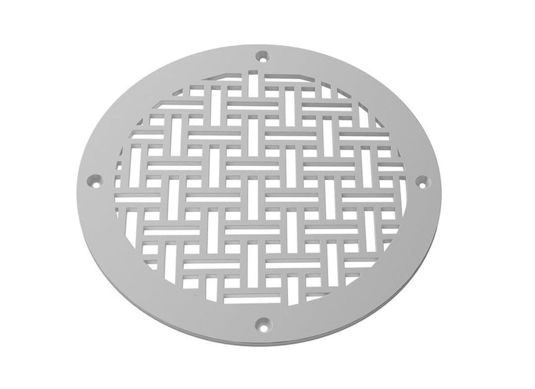 Basketweave Round Vent Covers Round Vent Cover Reggio Register Company, LLC - VCU 6" Diameter (Overall: 8" Diameter) Steel Gray