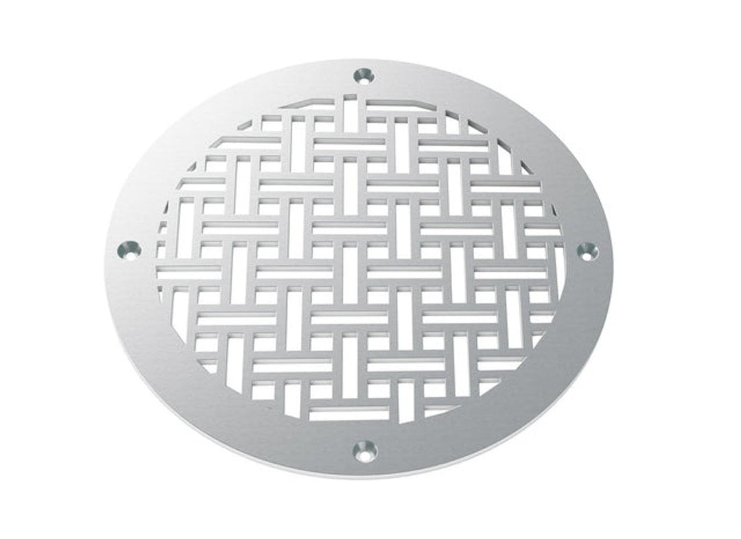 Basketweave Round Vent Covers Round Vent Cover Reggio Register Company, LLC - VCU 6" Diameter (Overall: 8" Diameter) Steel Silver