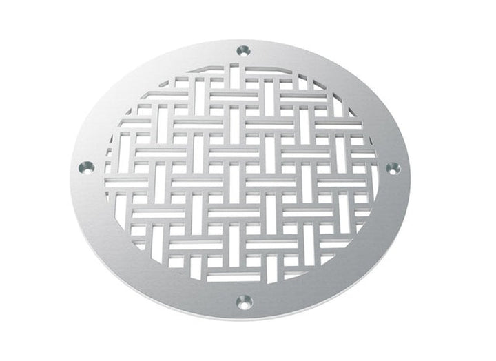 Basketweave Round Vent Covers Round Vent Cover Reggio Register Company, LLC - VCU 6" Diameter (Overall: 8" Diameter) Steel Silver