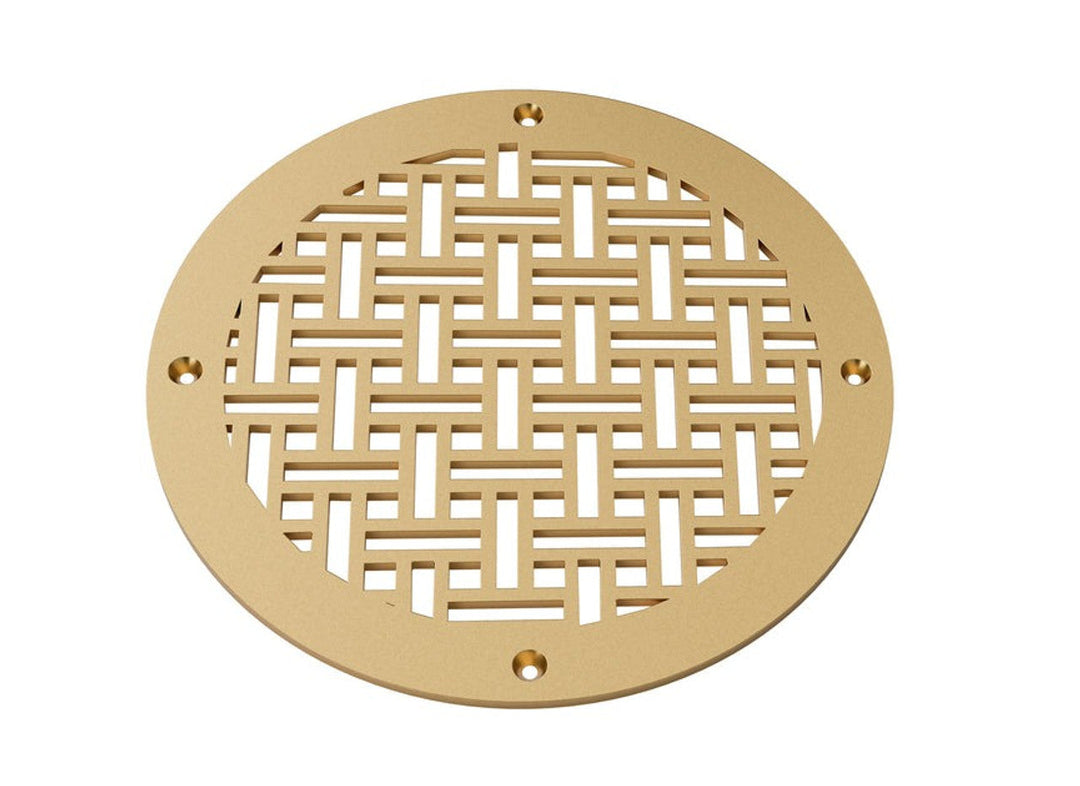 Basketweave Round Vent Covers Round Vent Cover Reggio Register Company, LLC - VCU 6" Diameter (Overall: 8" Diameter) Steel Sun Gold