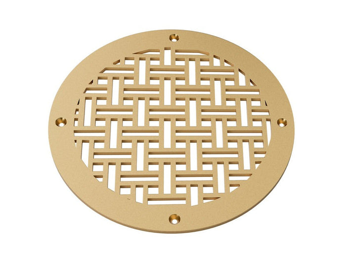 Basketweave Round Vent Covers Round Vent Cover Reggio Register Company, LLC - VCU 6" Diameter (Overall: 8" Diameter) Steel Sun Gold
