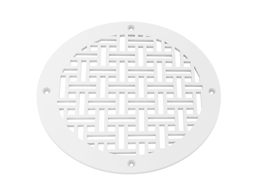 Basketweave Round Vent Covers Round Vent Cover Reggio Register Company, LLC - VCU 6" Diameter (Overall: 8" Diameter) Steel White