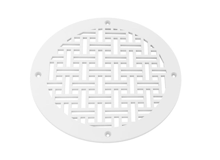 Basketweave Round Vent Covers Round Vent Cover Reggio Register Company, LLC - VCU 6" Diameter (Overall: 8" Diameter) Steel White