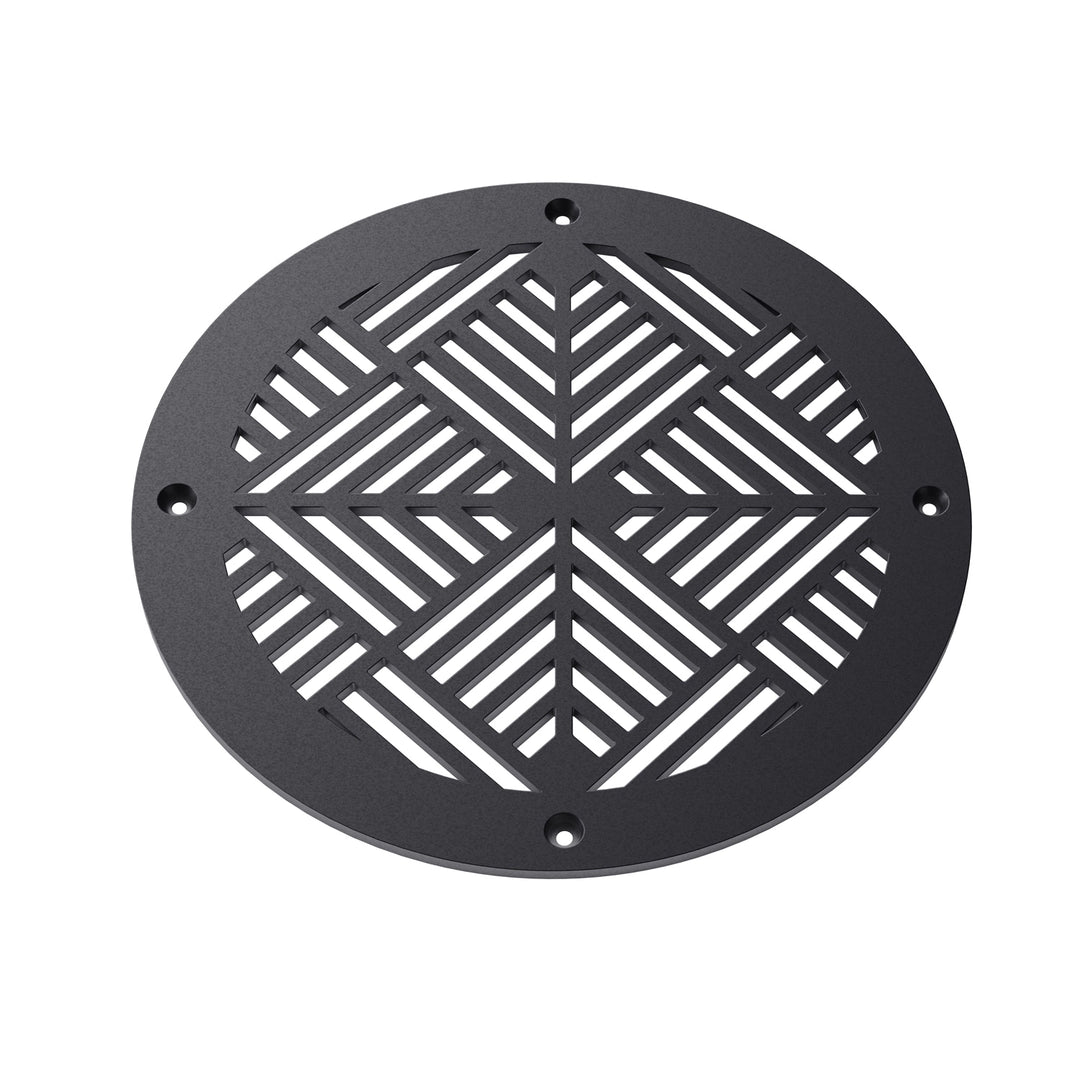 Chevron Round Vent Covers Round Vent Cover Reggio Register Company, LLC - VCU 6" Diameter (Overall: 8" Diameter) Steel Black
