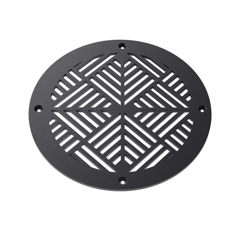 Chevron Round Vent Covers Round Vent Cover Reggio Register Company, LLC - VCU 6" Diameter (Overall: 8" Diameter) Steel Black