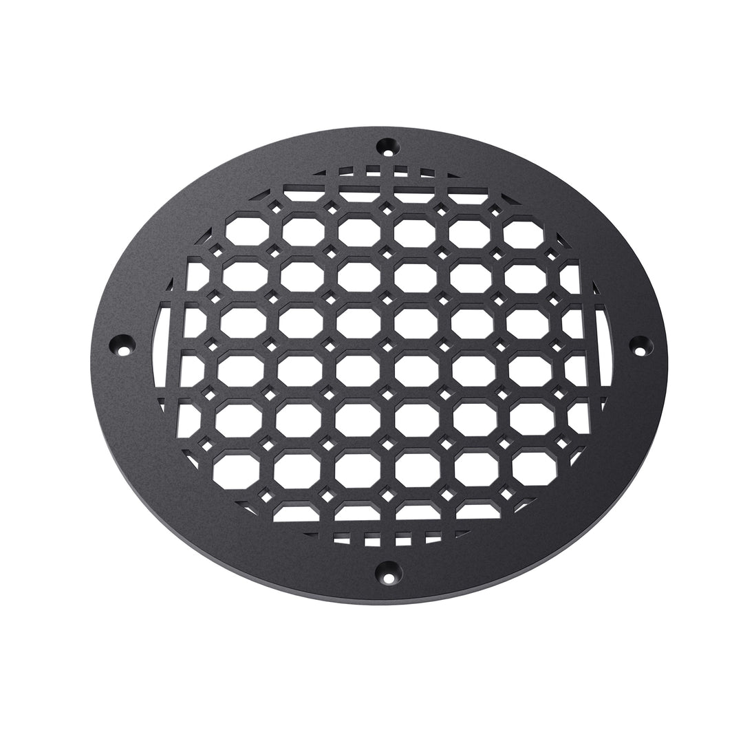 Easton Round Vent Covers Round Vent Cover Reggio Register Company, LLC - VCU 6" Diameter (Overall: 8" Diameter) Steel Black