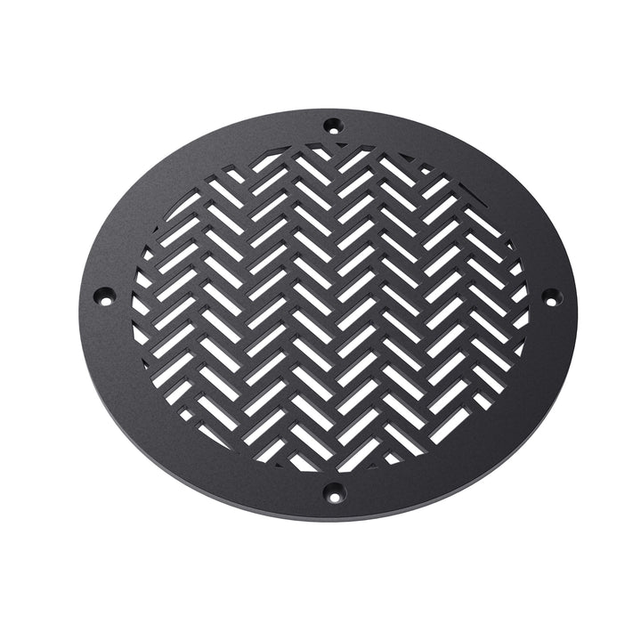 Herringbone Round Vent Covers Round Vent Cover Reggio Register Company, LLC - VCU 6" Diameter (Overall: 8" Diameter) Steel Black