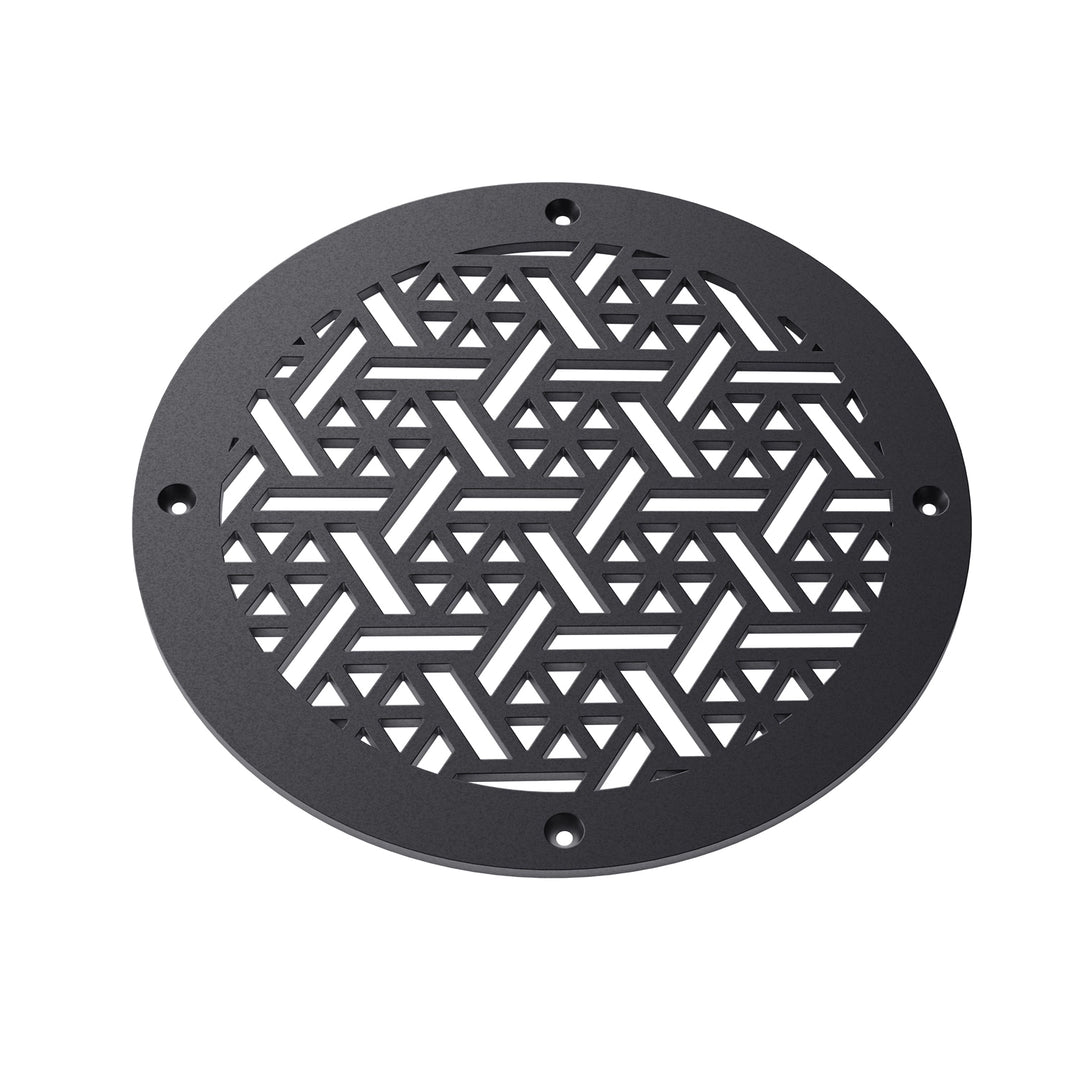 Pinwheel Round Vent Covers Round Vent Cover Reggio Register Company, LLC - VCU 6" Diameter (Overall: 8" Diameter) Steel Black