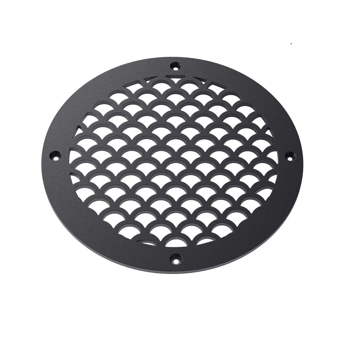 Sanibel Round Vent Covers Round Vent Cover Reggio Register Company, LLC - VCU 6" Diameter (Overall: 8" Diameter) Steel Black