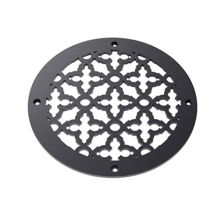 Scroll Round Vent Covers Round Vent Cover Reggio Register Company, LLC - VCU 6" Diameter (Overall: 8" Diameter) Steel Black