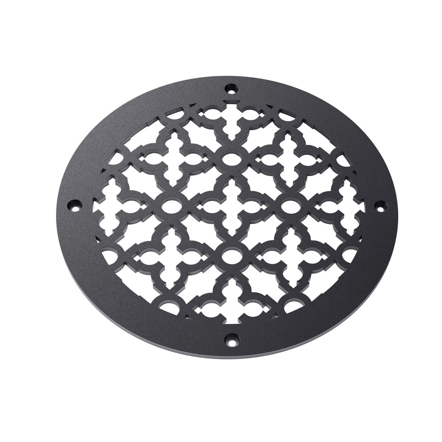 Scroll Round Vent Covers Round Vent Cover Reggio Register Company, LLC - VCU 6" Diameter (Overall: 8" Diameter) Steel Black