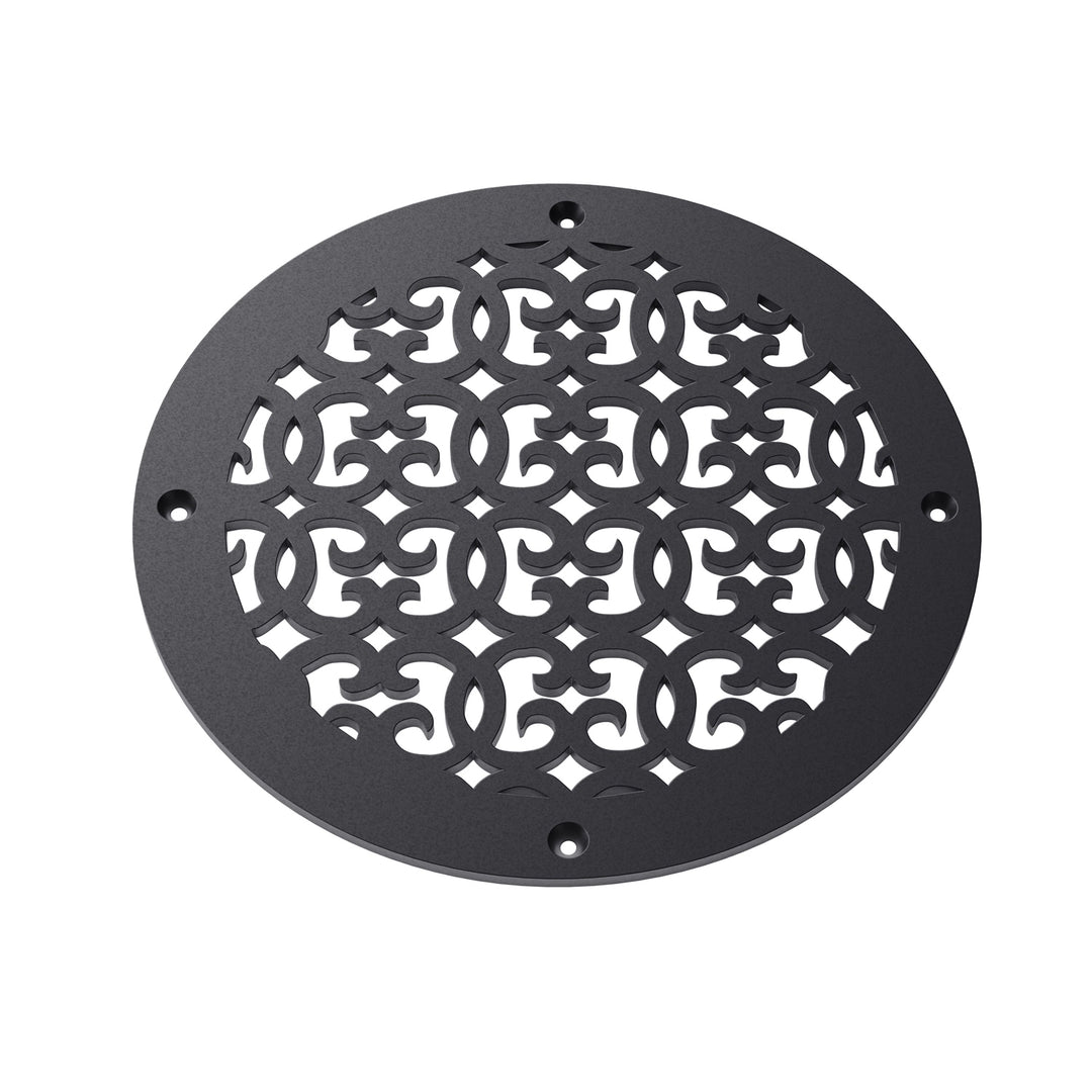 Versailles Round Vent Covers Round Vent Cover Reggio Register Company, LLC - VCU 6" Diameter (Overall: 8" Diameter) Aluminum Black