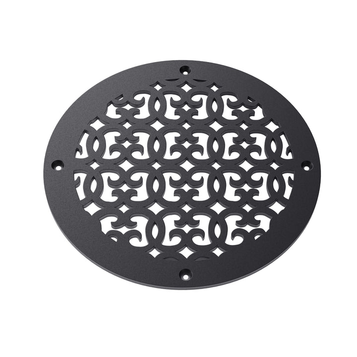 Versailles Round Vent Covers Round Vent Cover Reggio Register Company, LLC - VCU 6" Diameter (Overall: 8" Diameter) Aluminum Black