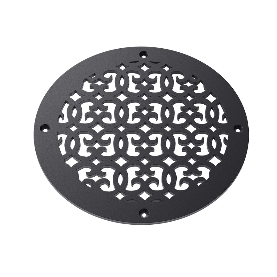 Versailles Round Vent Covers Round Vent Cover Reggio Register Company, LLC - VCU 6" Diameter (Overall: 8" Diameter) Aluminum Black