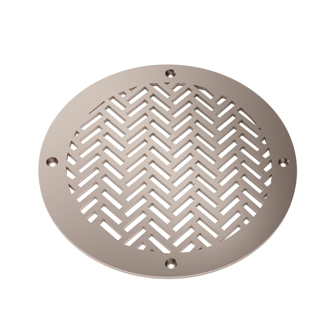 Herringbone Round Vent Covers Round Vent Cover Reggio Register Company, LLC - VCU 6" Diameter (Overall: 8" Diameter) Steel Champagne Bronze