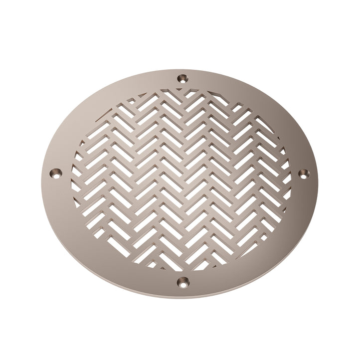Herringbone Round Vent Covers Round Vent Cover Reggio Register Company, LLC - VCU 6" Diameter (Overall: 8" Diameter) Steel Champagne Bronze