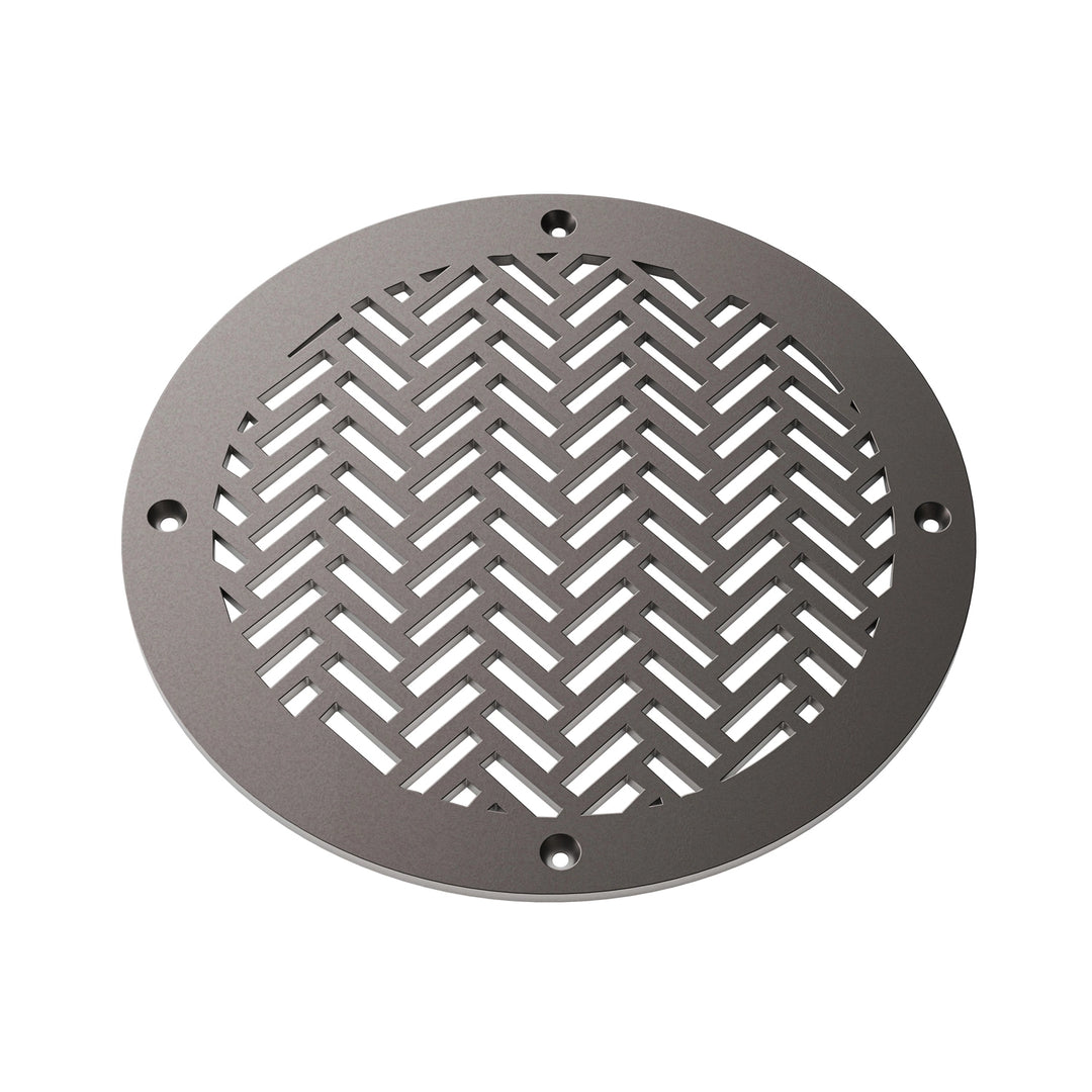 Herringbone Round Vent Covers Round Vent Cover Reggio Register Company, LLC - VCU 6" Diameter (Overall: 8" Diameter) Steel Oil Rubbed Bronze