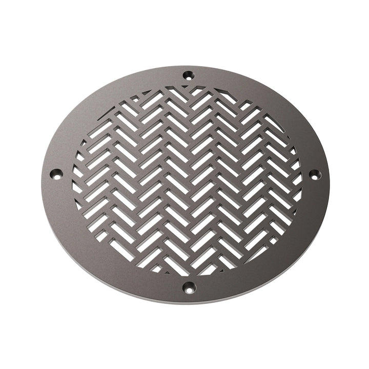 Herringbone Round Vent Covers Round Vent Cover Reggio Register Company, LLC - VCU 6" Diameter (Overall: 8" Diameter) Steel Oil Rubbed Bronze