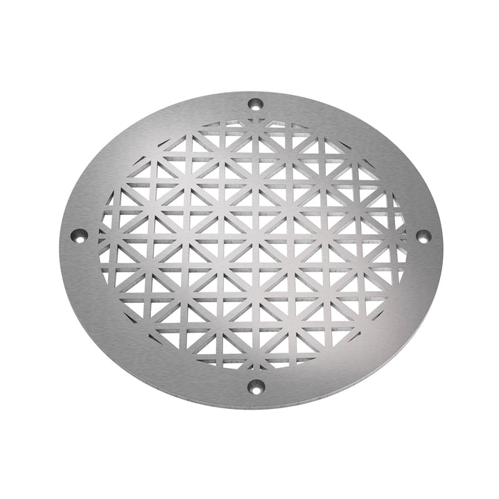 Asher Round Vent Covers Round Vent Cover Reggio Register Company, LLC - VCU 6" Diameter (Overall: 8" Diameter) Steel Satin Nickel