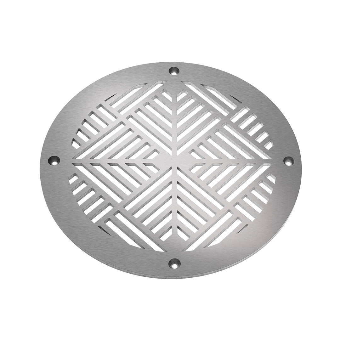 Chevron Round Vent Covers Round Vent Cover Reggio Register Company, LLC - VCU 6" Diameter (Overall: 8" Diameter) Steel Satin Nickel