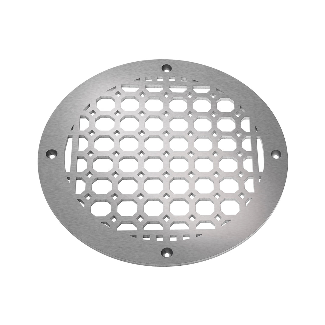 Easton Round Vent Covers Round Vent Cover Reggio Register Company, LLC - VCU 6" Diameter (Overall: 8" Diameter) Steel Satin Nickel