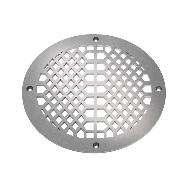 Edison Round Vent Covers Round Vent Cover Reggio Register Company, LLC - VCU 6" Diameter (Overall: 8" Diameter) Steel Satin Nickel
