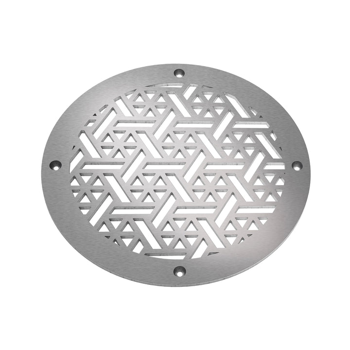 Pinwheel Round Vent Covers Round Vent Cover Reggio Register Company, LLC - VCU 6" Diameter (Overall: 8" Diameter) Steel Satin Nickel