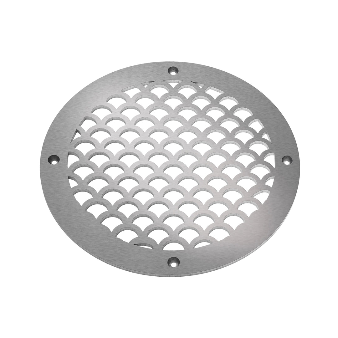 Sanibel Round Vent Covers Round Vent Cover Reggio Register Company, LLC - VCU 6" Diameter (Overall: 8" Diameter) Steel Satin Nickel